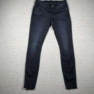 G-Star Raw Jeans Womens 30 Black 3301 Low Skinny Extra-Slim Stretch Dark
